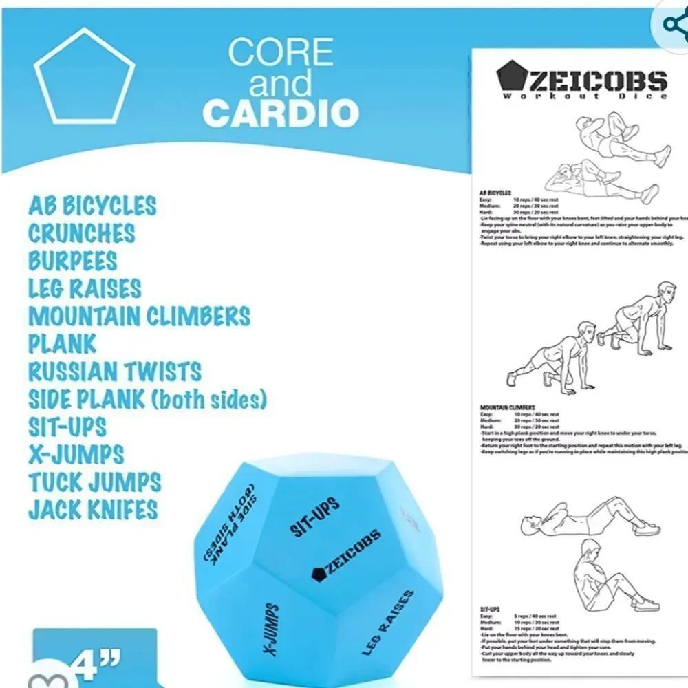 Zeicobs Workout Dice Set of 3 - Picture 5 of 10
